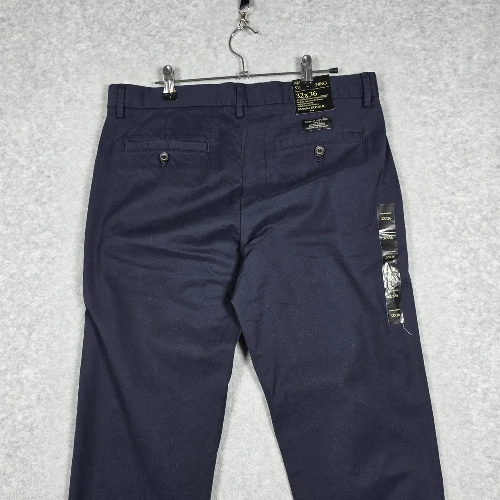Banana Republic Pants Mens Size 32x36 Navy Mason Stretch Chino Straight Tapered